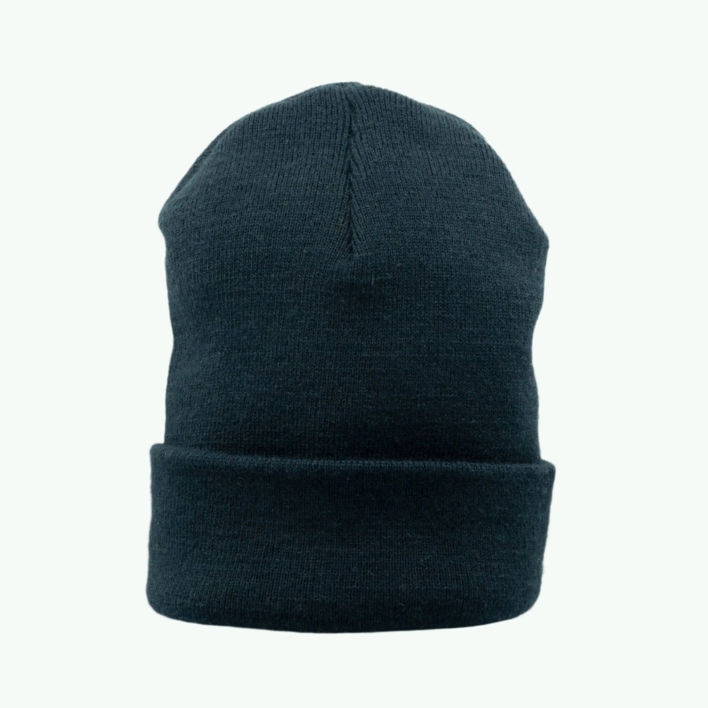 Black embroidered beanie from The Coffeeshops featuring a cozy knit design and stylish embroidered logo.