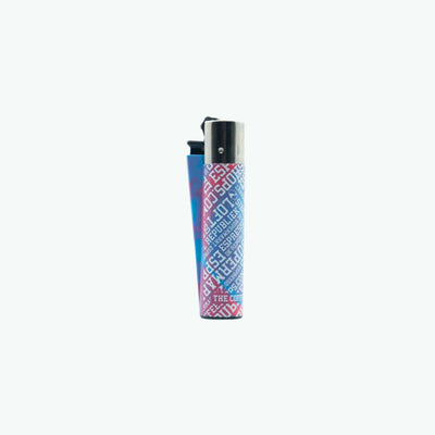 Clipper lighter featuring a coffee shop design with colorful illustrations, compact and portable for everyday use.