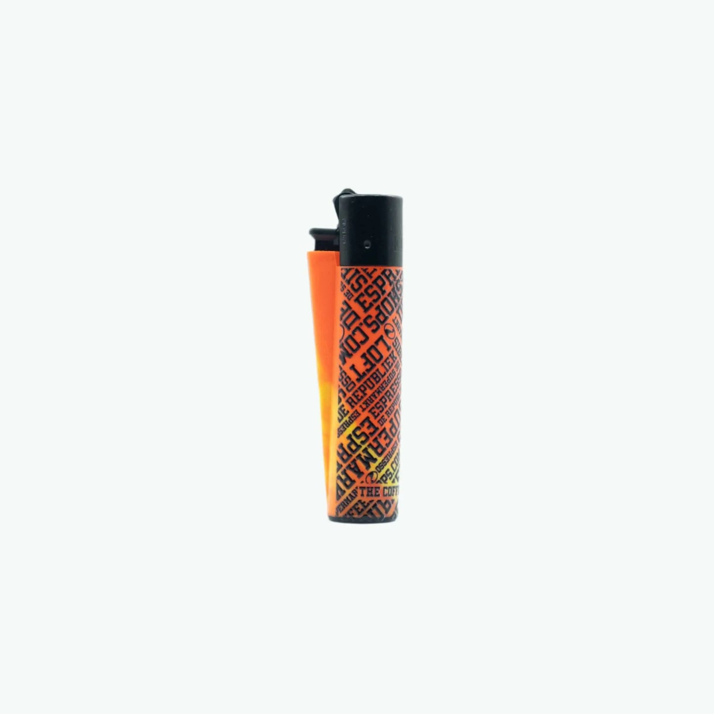 Clipper lighter featuring a design inspired by popular coffee shops, compact and portable for everyday use.