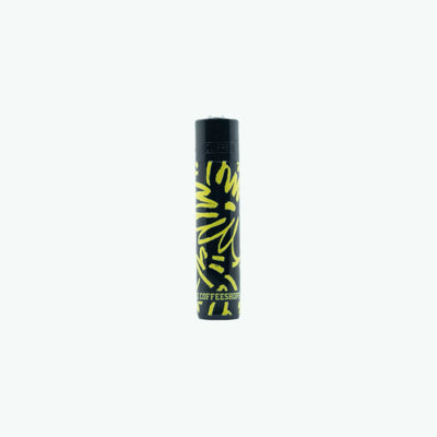 Clipper 80s Retro Squiggly lighter featuring colorful, wavy design with a metal top and classic flip-open mechanism.