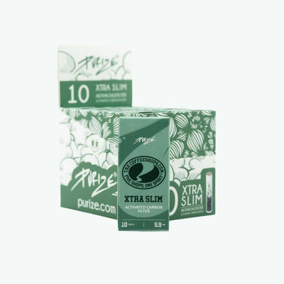 Pack of 10 Purize XTRA Slim Activated Filters for coffee machines, designed for efficient filtration and fresh brewing.